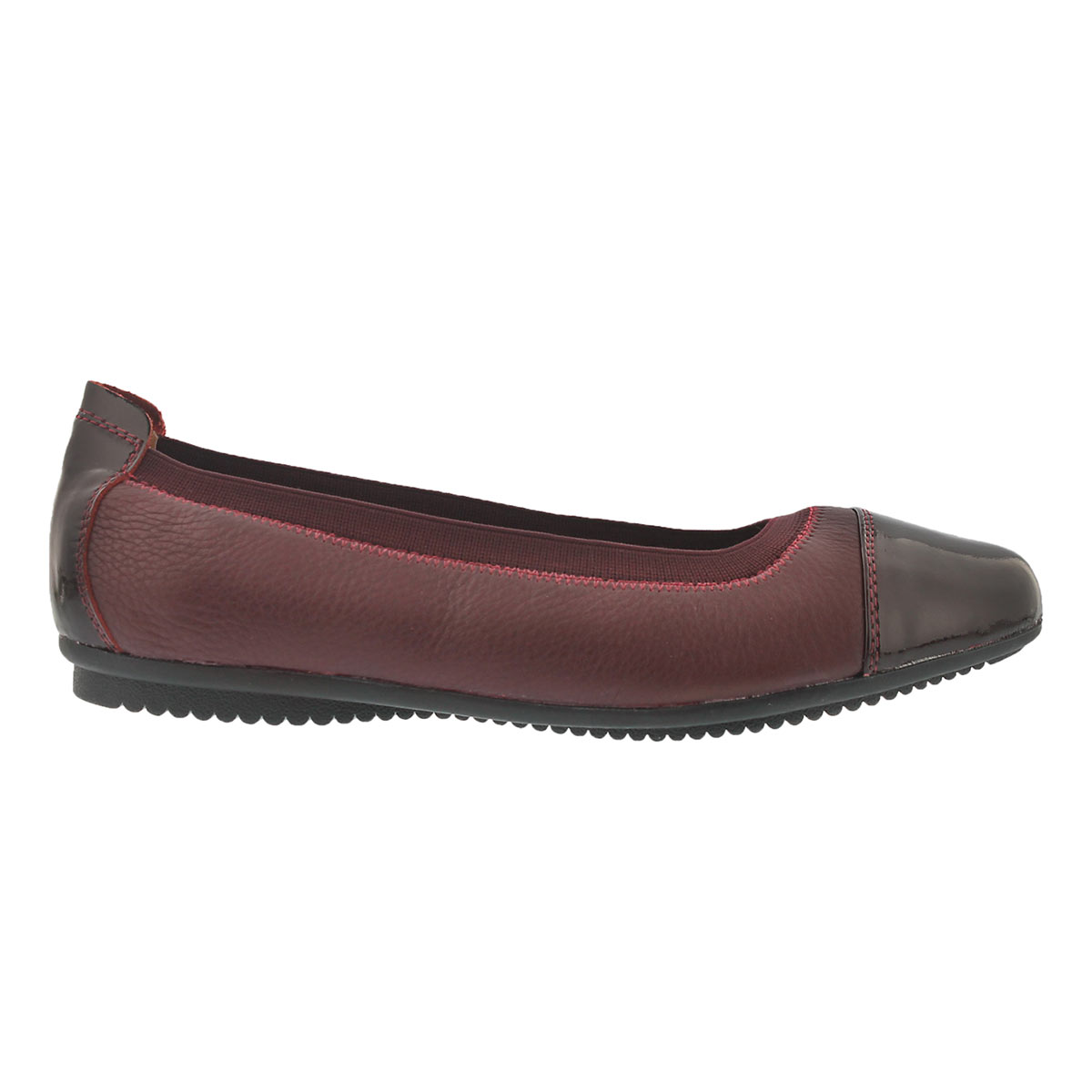 Ballerine Pippa 07, cuir bordeaux, fem