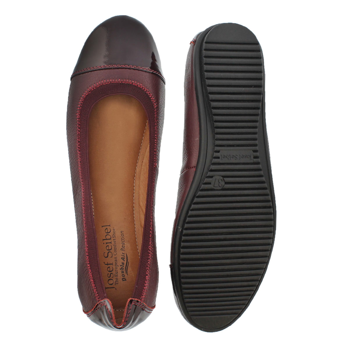 Ballerine Pippa 07, cuir bordeaux, fem