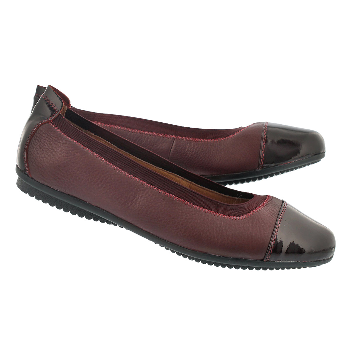 Ballerine Pippa 07, cuir bordeaux, fem
