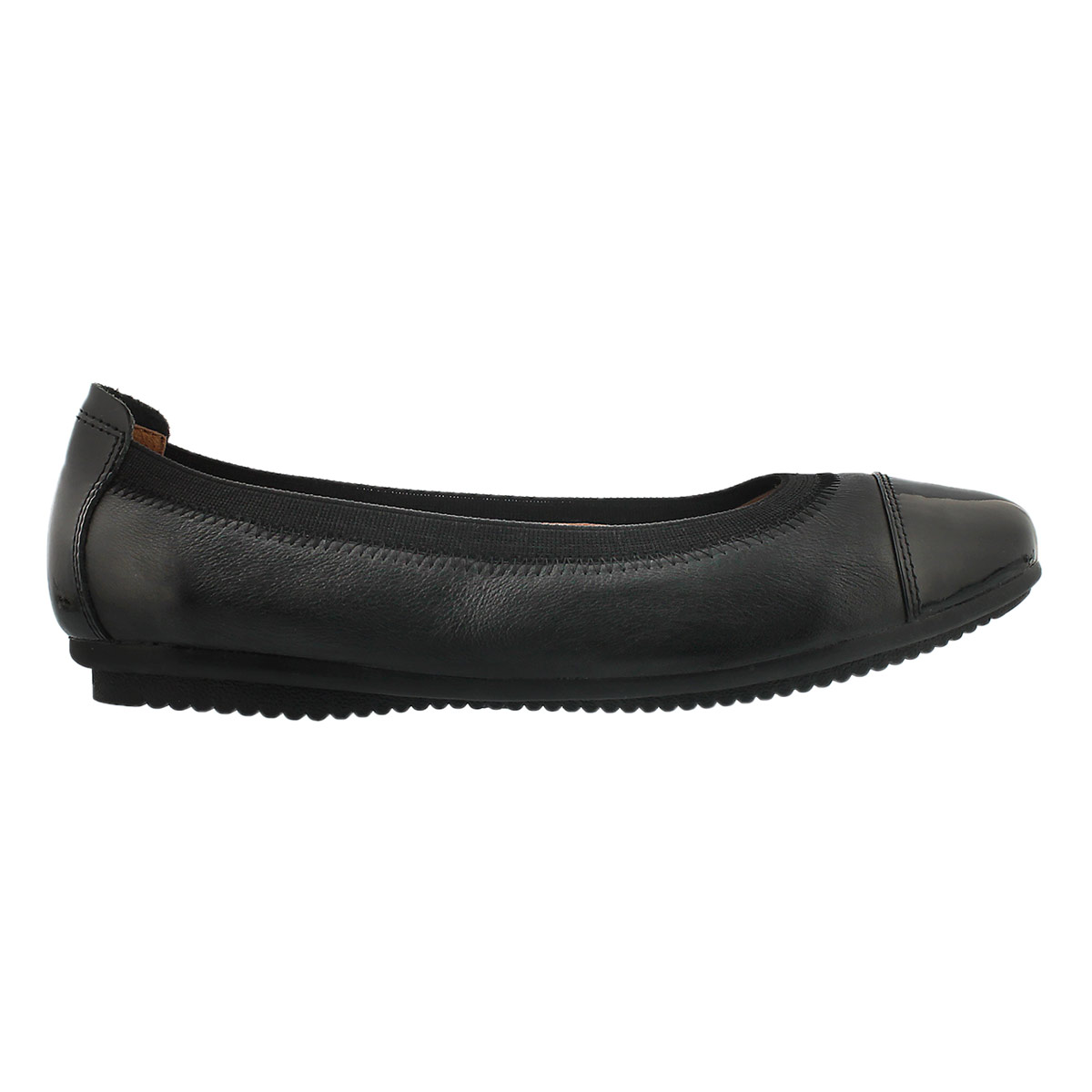 Lds Pippa 07 blk lthr ballerina flat