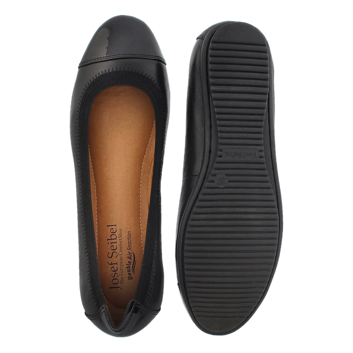 Lds Pippa 07 blk lthr ballerina flat