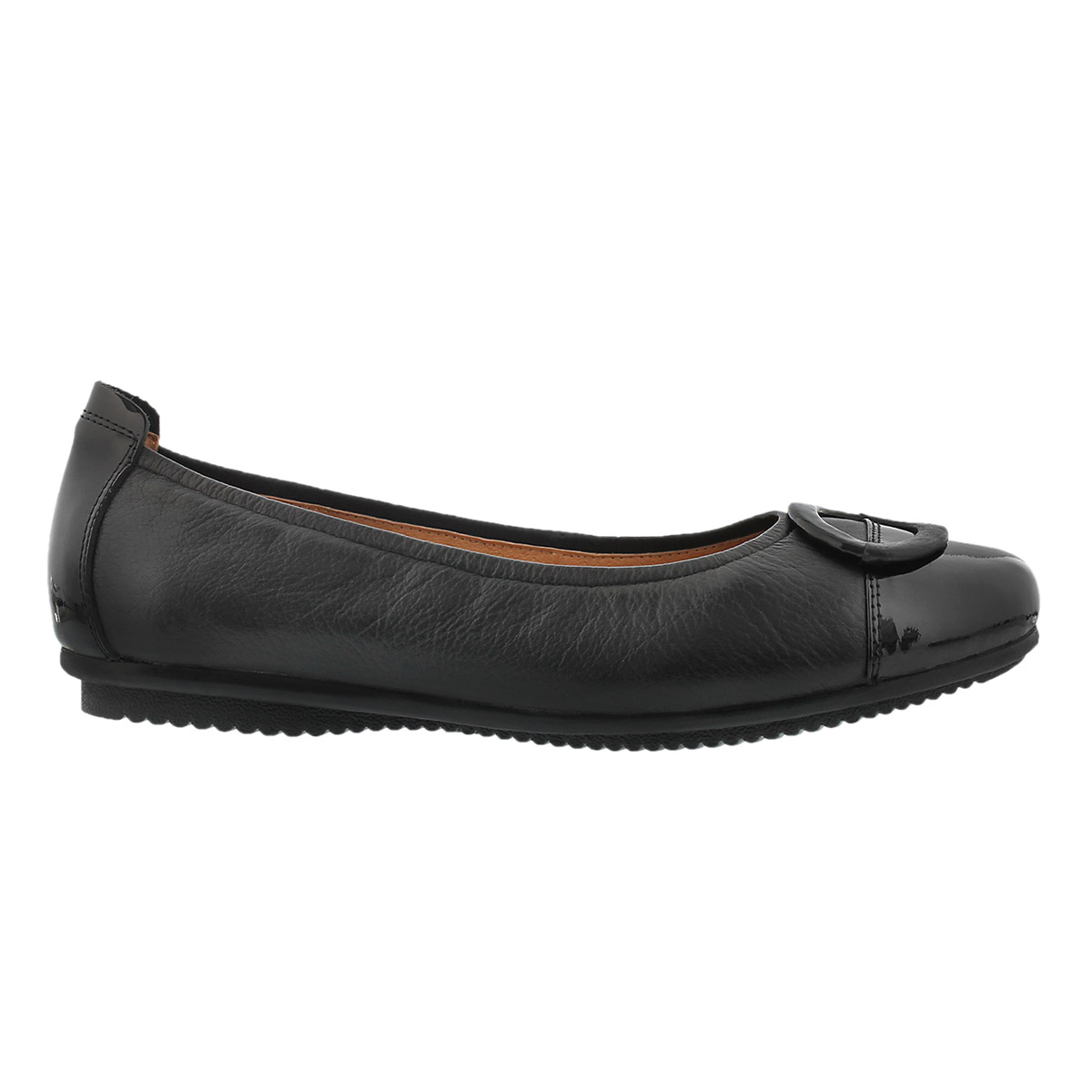 Lds Pippa 19 black leather dress flat