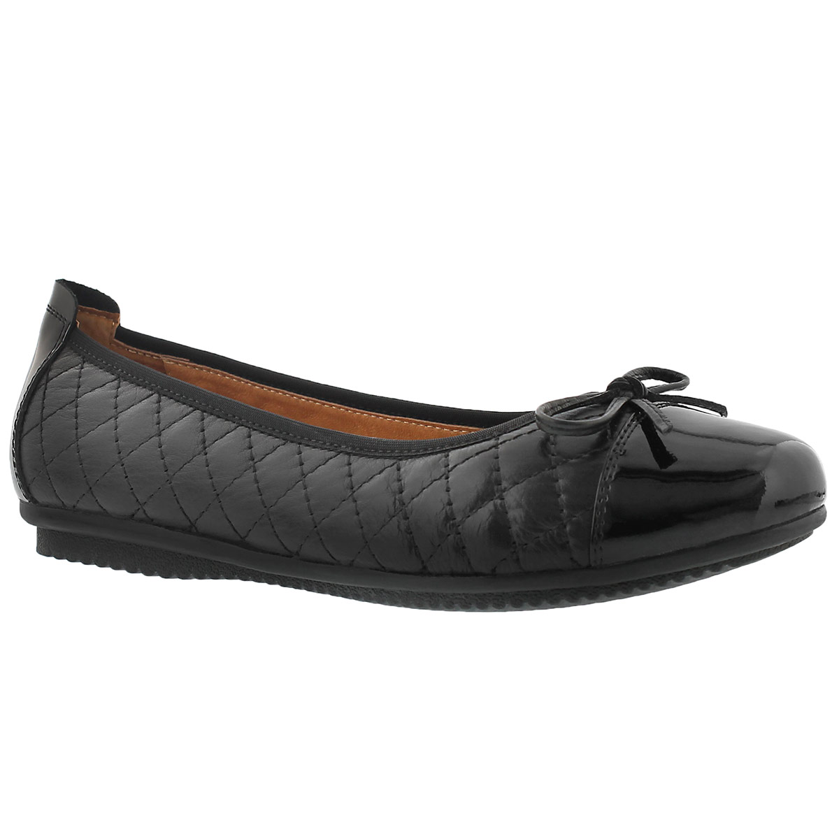 Women's PIPPA 25 black quilted ballerina flats