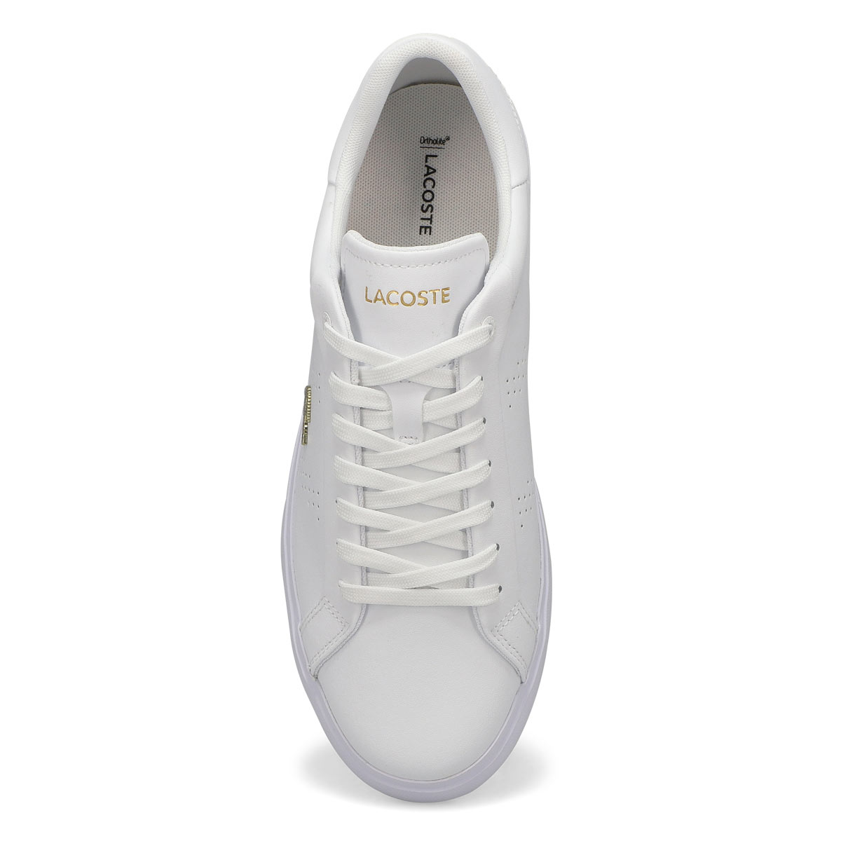 Womens Powercourt 2.0 Leather Sneaker - White/Gold