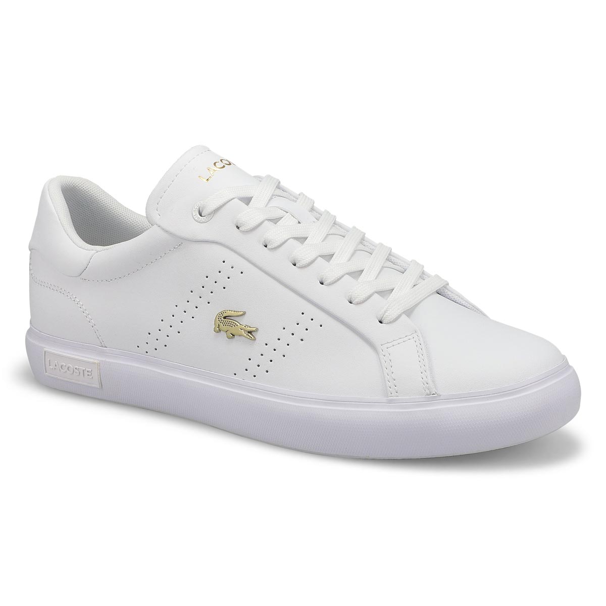 Basket en cuir POWERCOURT 2.0 LEATHER, blanc/or, femmes