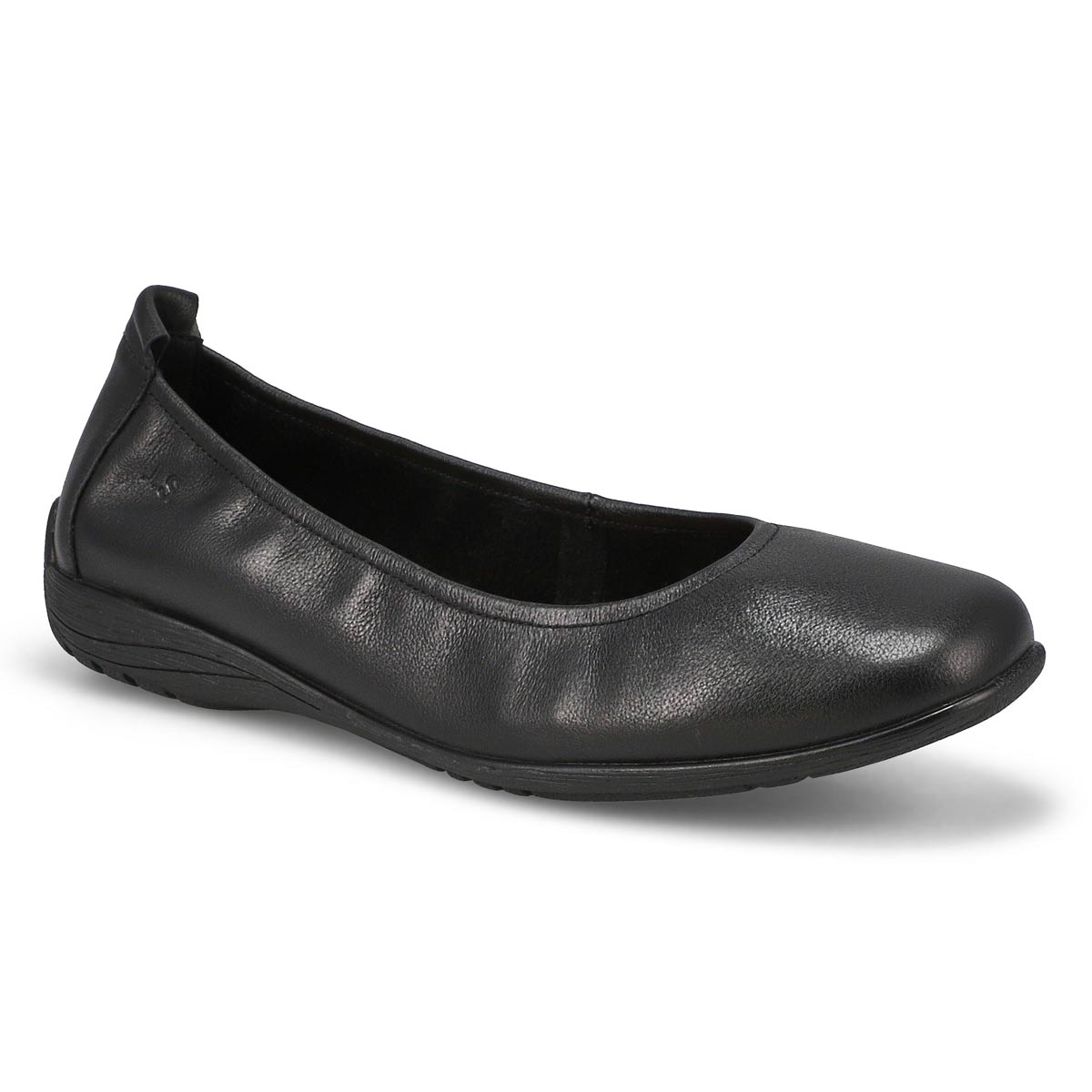 Womens Fenja 01 Leather Ballerina Flat - Black/Black
