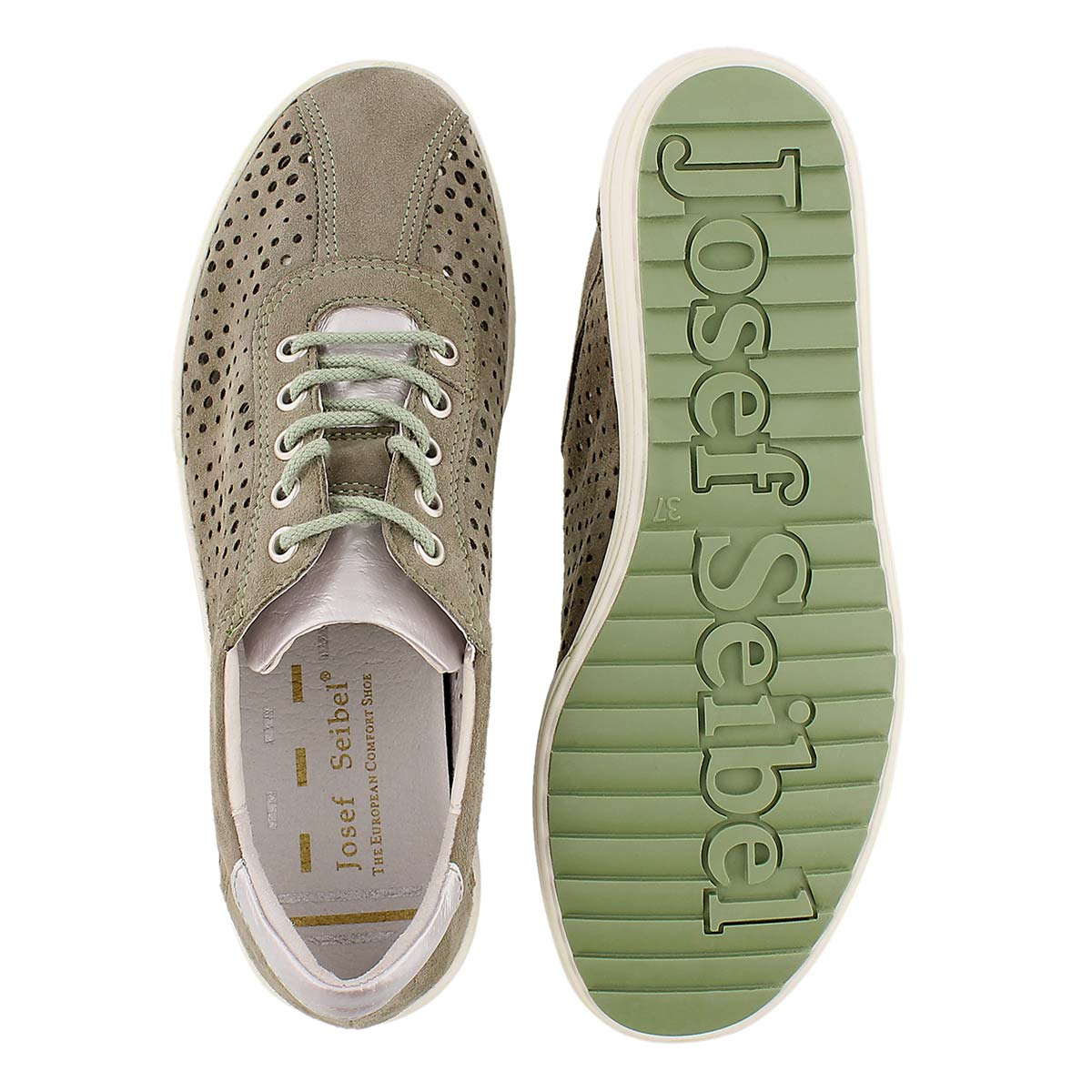 Lds Dany 49 sage perforated sneaker