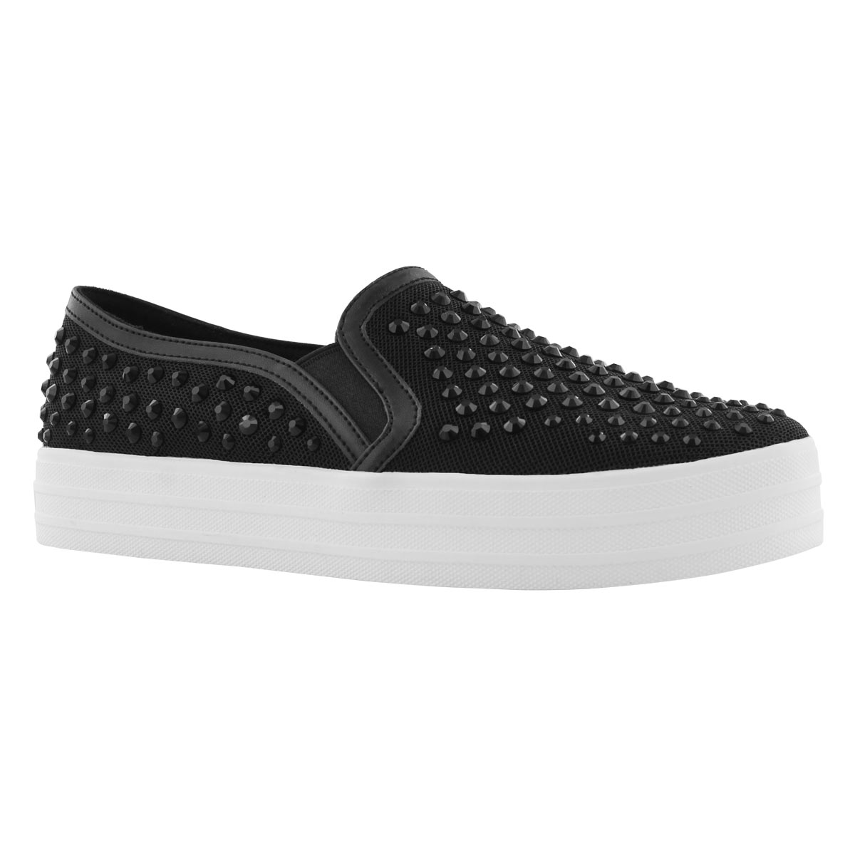 Women's DOUBLE UP RHINE-STEPS black slip ons