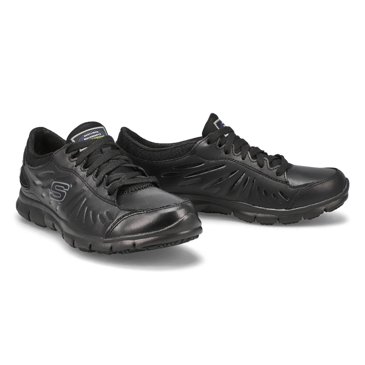 Lds Eldred black slip-resis lace-up work