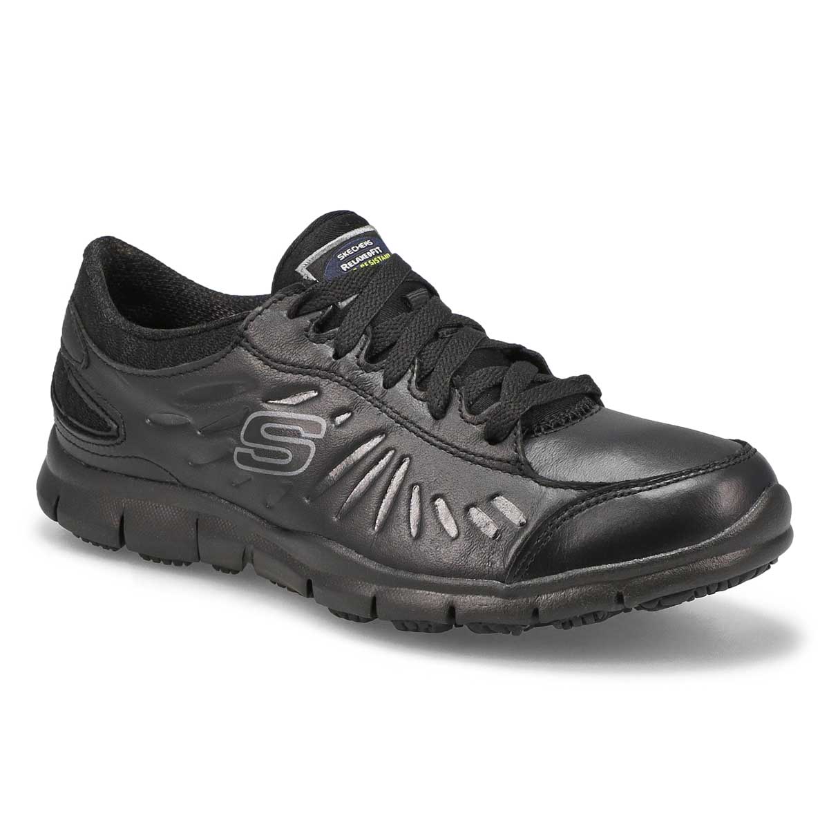 Lds Eldred black slip-resis lace-up work