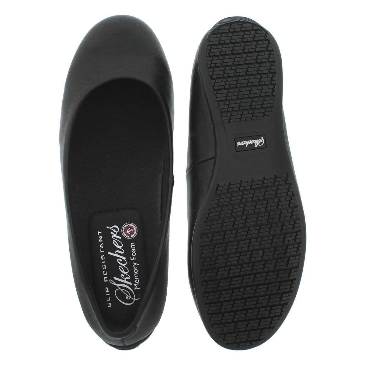 Lds Transpire blk non-slip flat