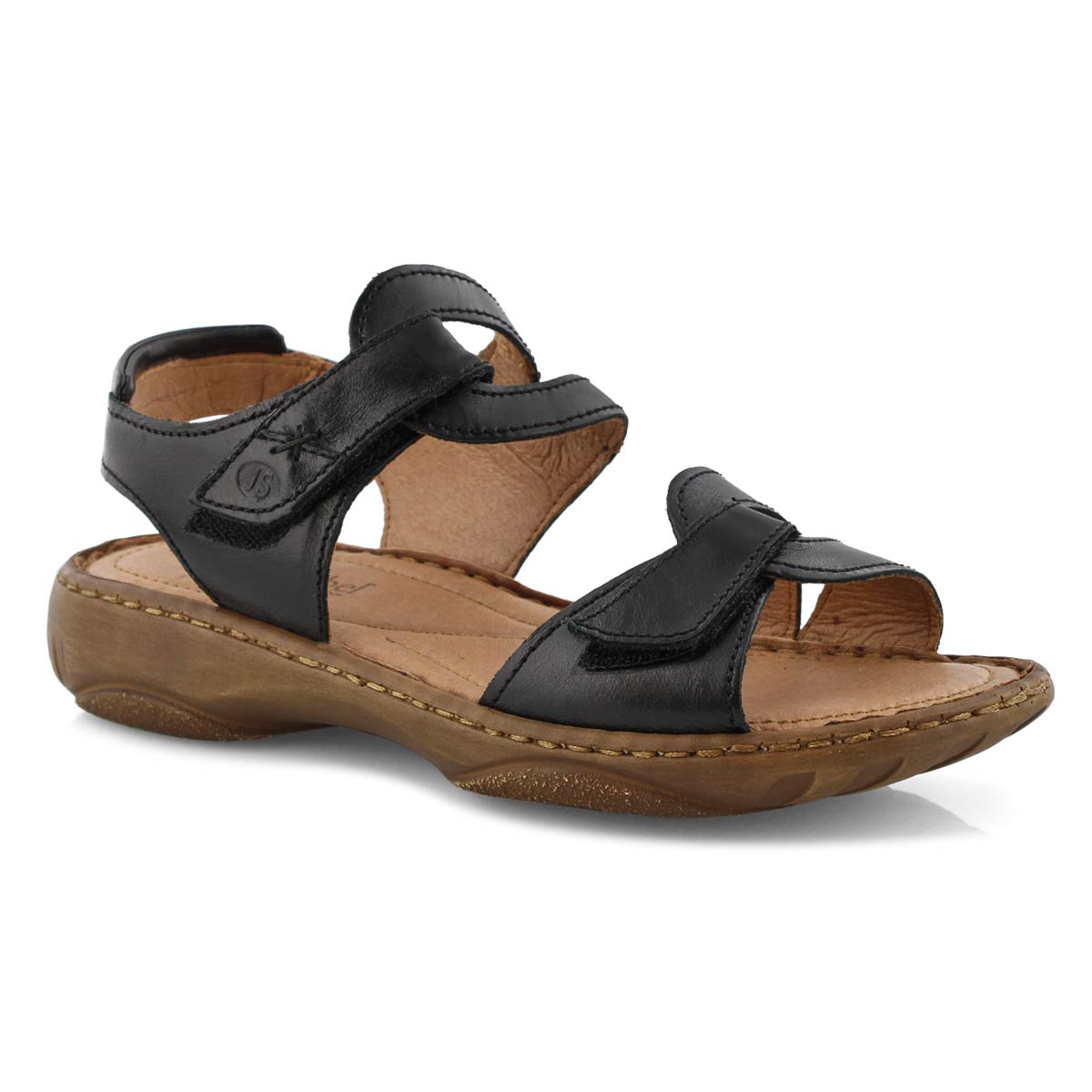 Lds Debra 39 black casual 2 strap sandal
