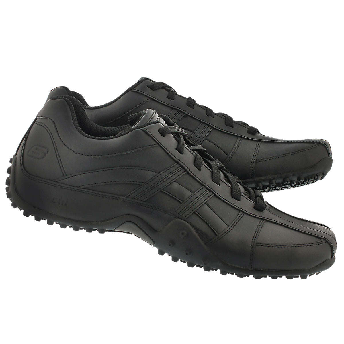 Mns Systemic blk leather non-slip oxford