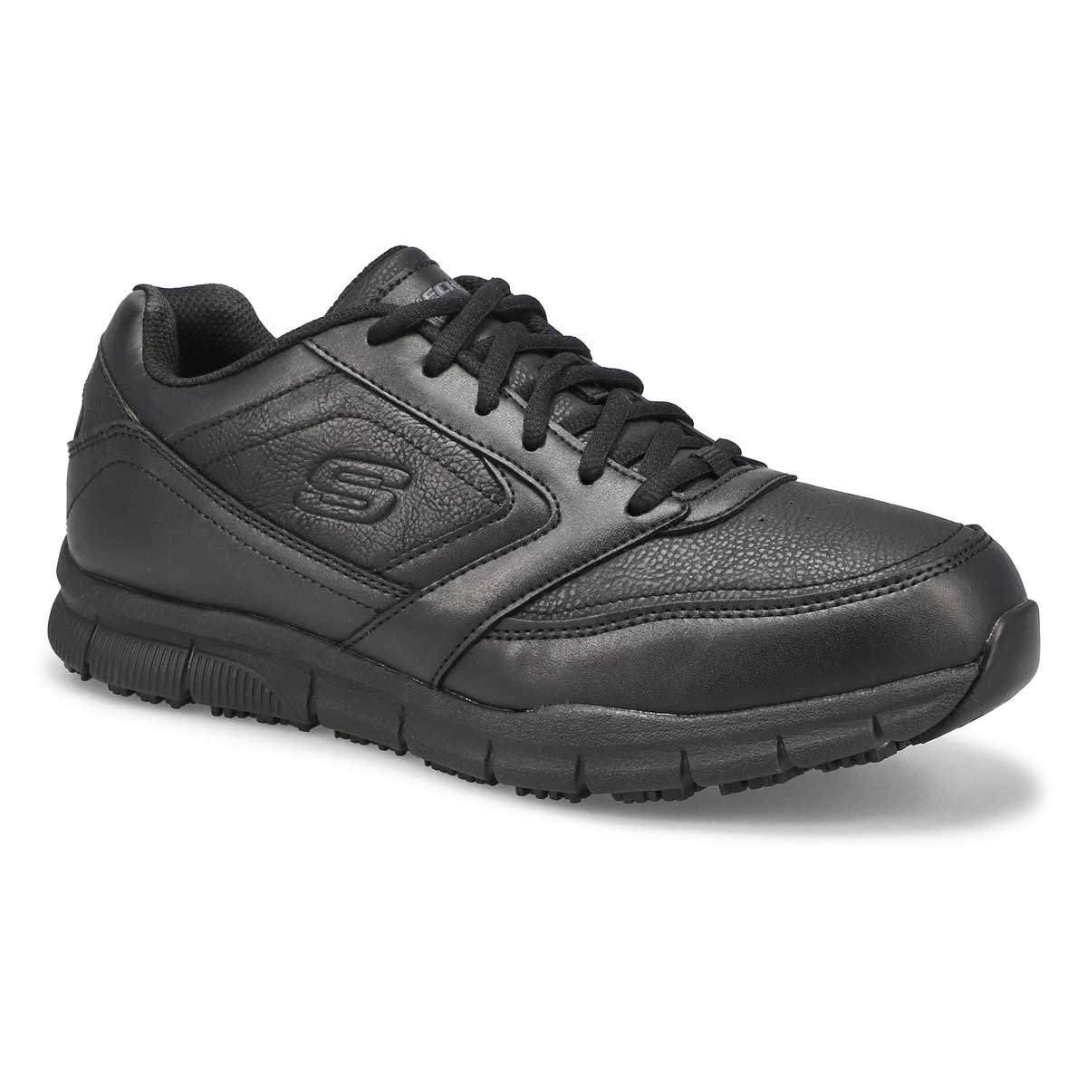Mns Nampa blk lace up non-slip sneaker
