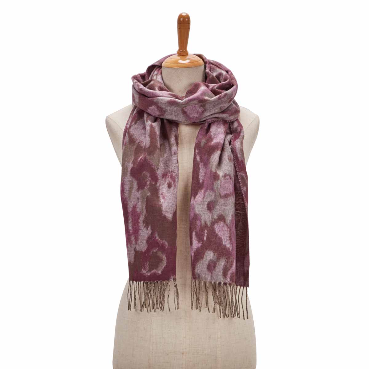 Lds Ikat Floral light rose scarf