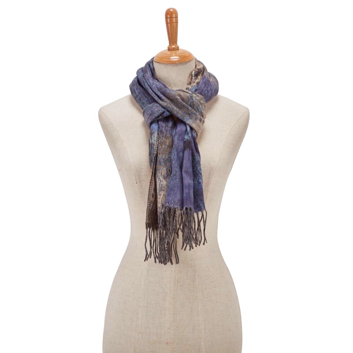 Lds Multi Paisley denim scarf