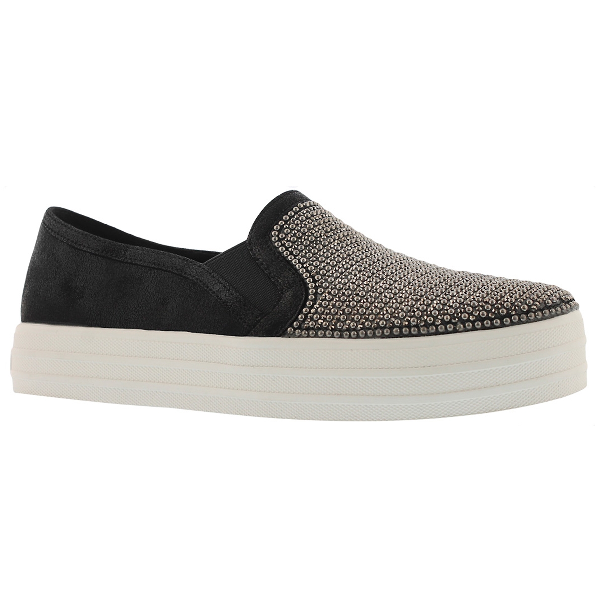 Lds Double Up Shiny Dancer blk slip on