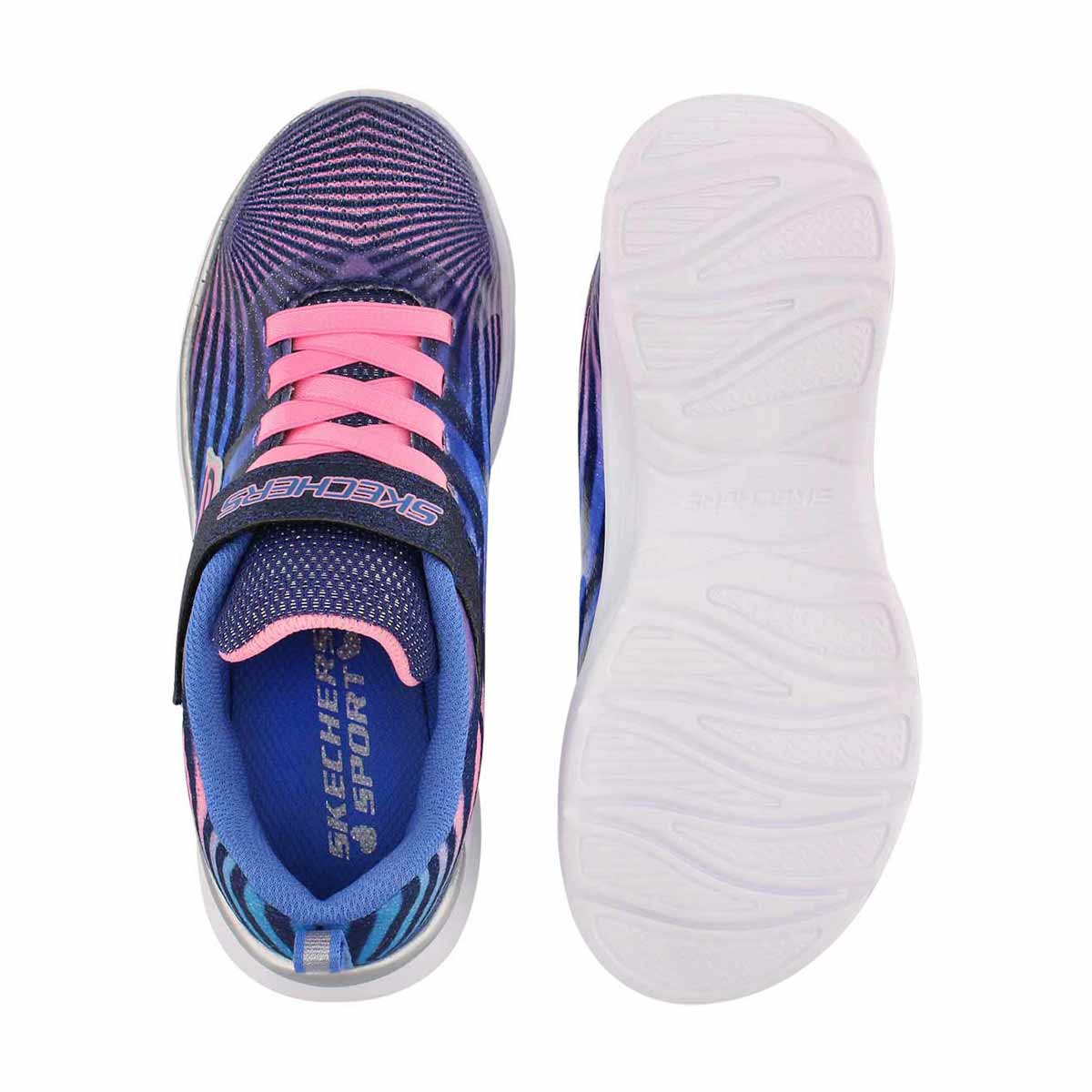 Grls Colorbeam nvy/pnk printed sneaker