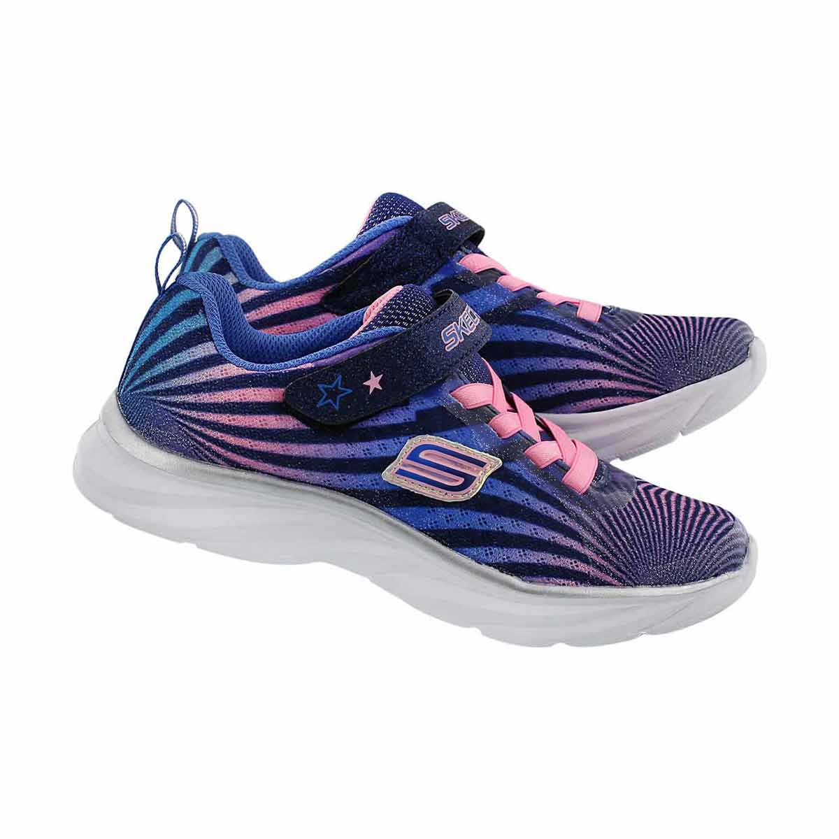 Grls Colorbeam nvy/pnk printed sneaker