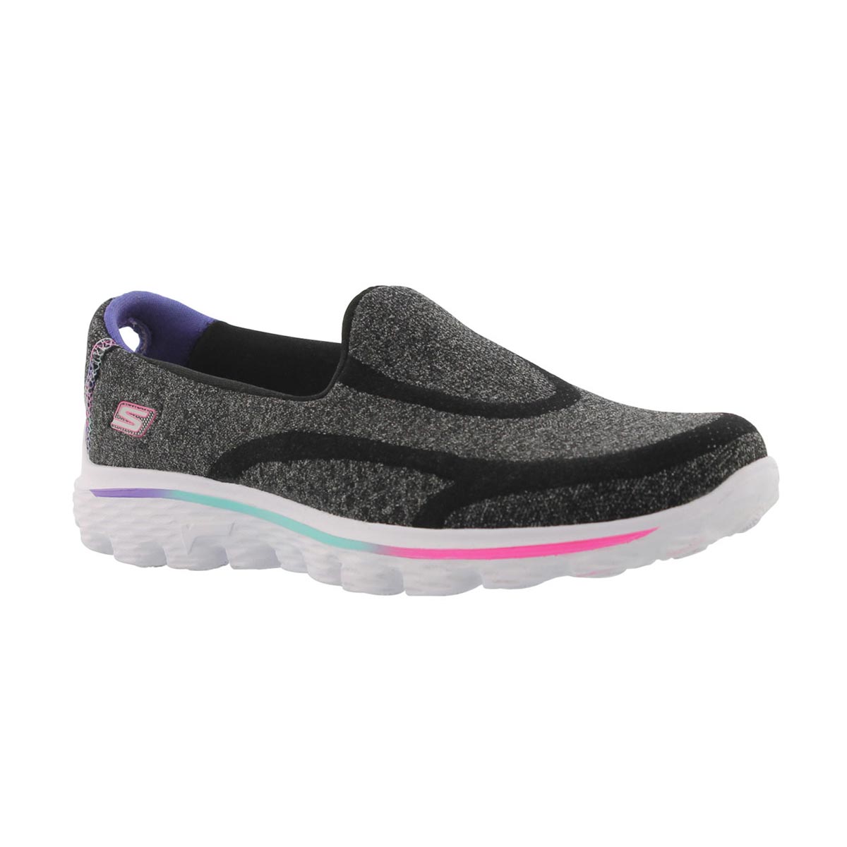 Girls' GOwalk 2 SUPER SOCK black slip ons
