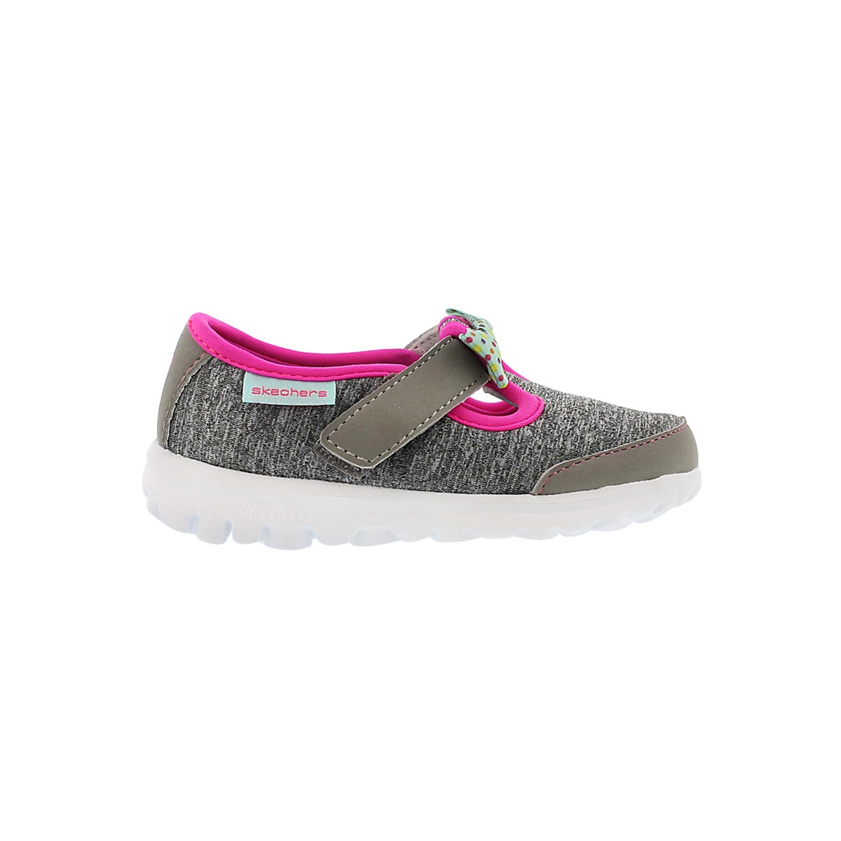 Infs-g GOwalkBittyBow gy/mlt walkingshoe
