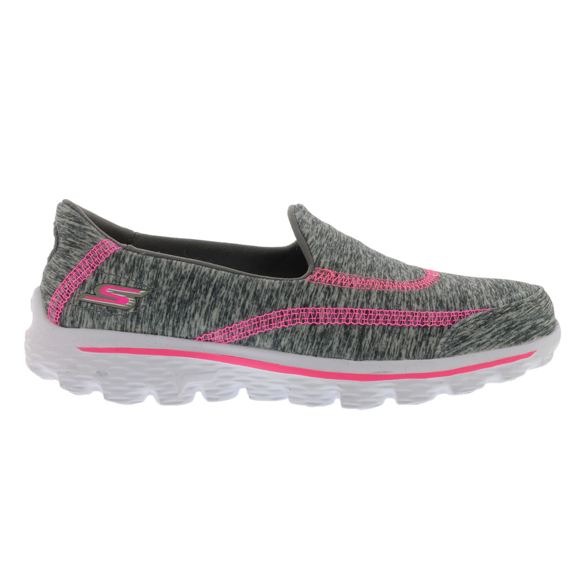 Grls GOwalk 2 Relay gry/pnk slip on
