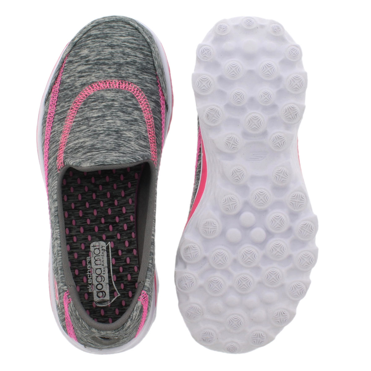 Grls GOwalk 2 Relay gry/pnk slip on