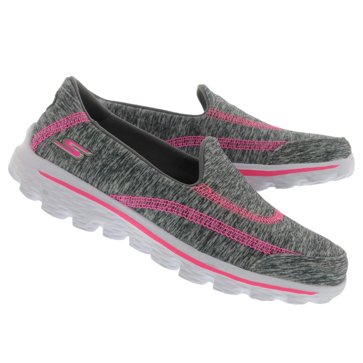Grls GOwalk 2 Relay gry/pnk slip on
