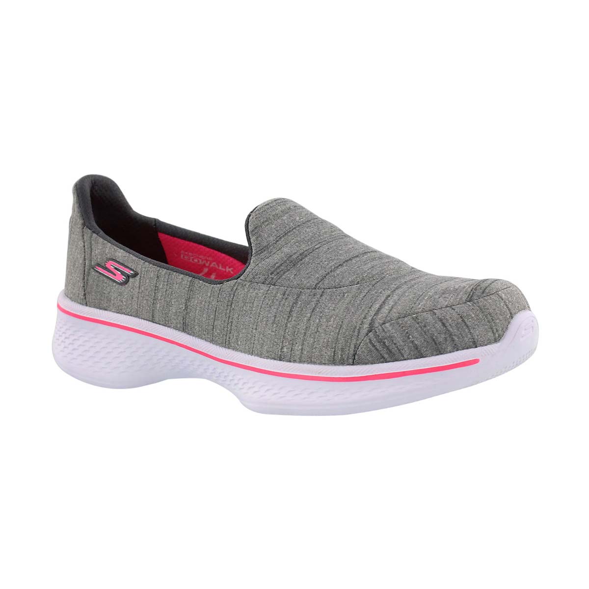 Girls' GOwalk 4 SATISFY grey slip on sneakers