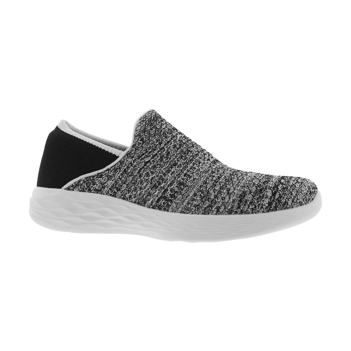 Grls You blk/wht slip on shoe