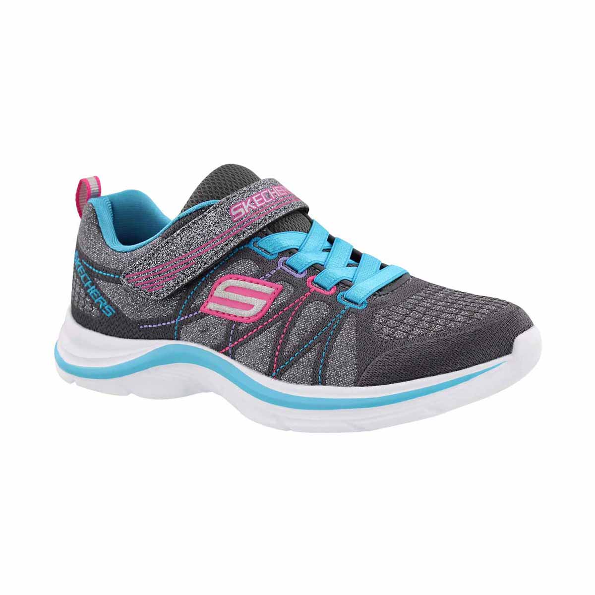 Girls' SWIFT KICKS blue/multi sparkle sneakers