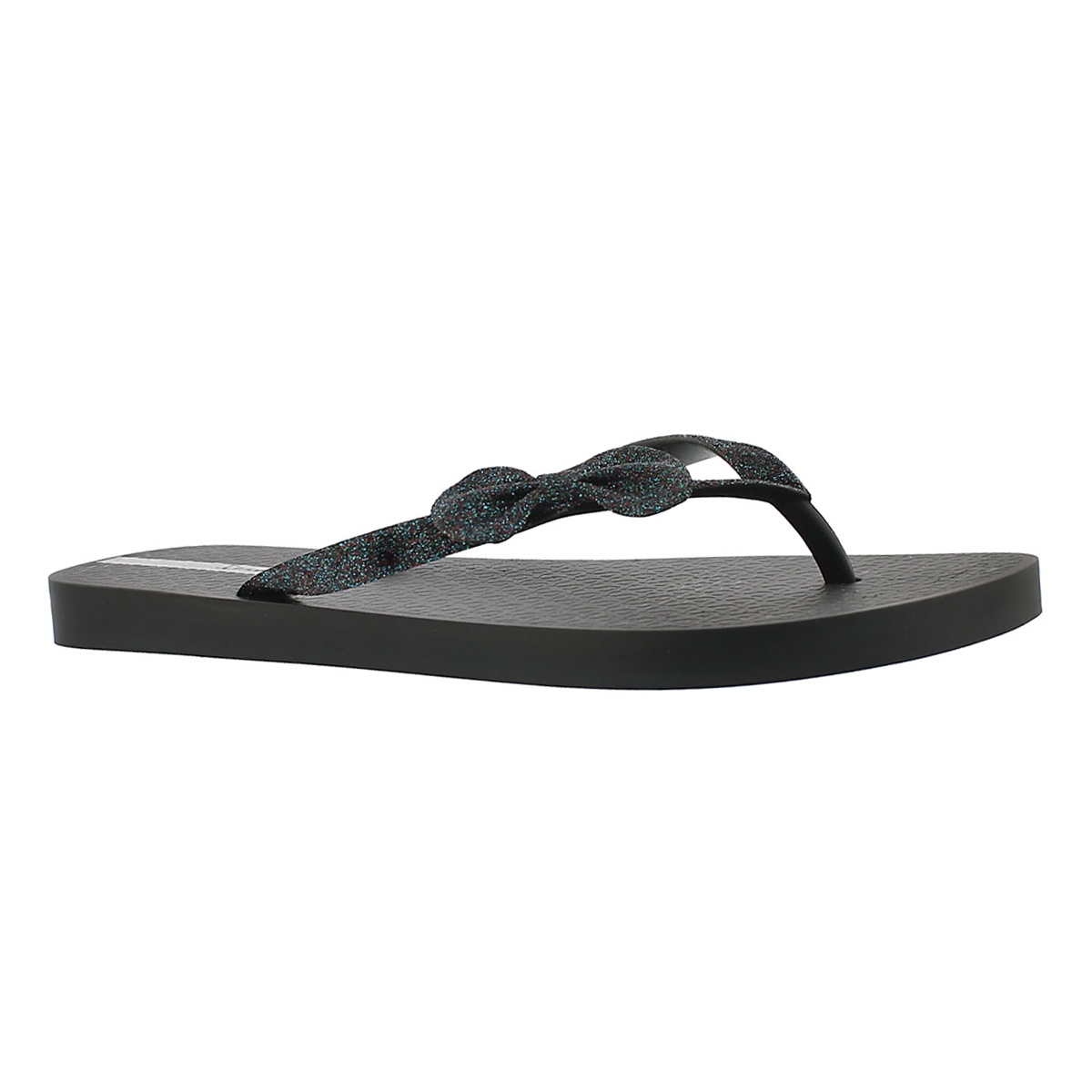 Women's LOLITA II black bow detail flip flops