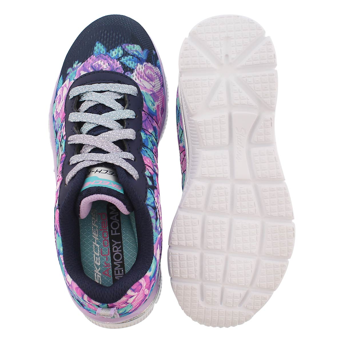 Grls Fashion Fit nvy/multi wedge sneaker
