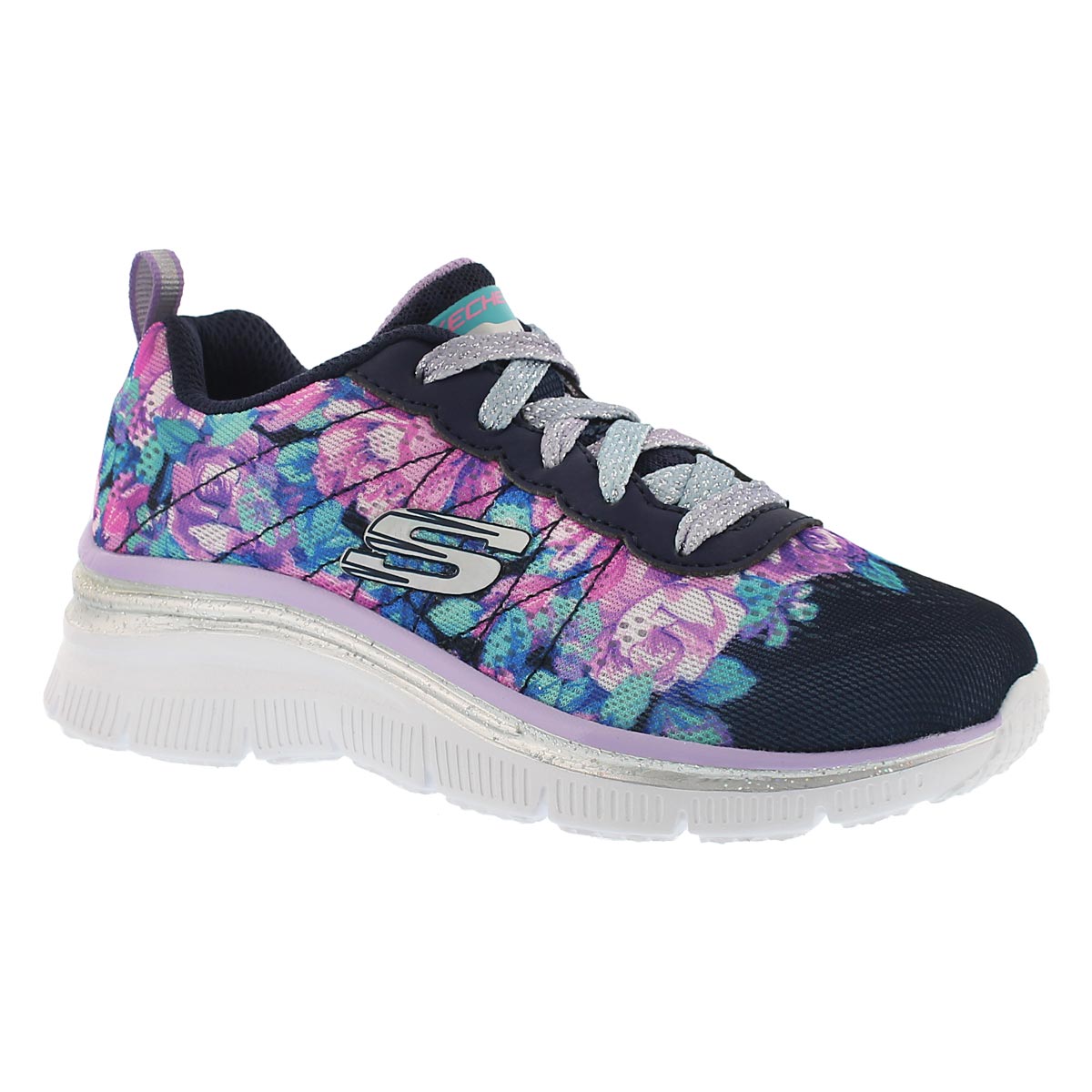 Grls Fashion Fit nvy/multi wedge sneaker