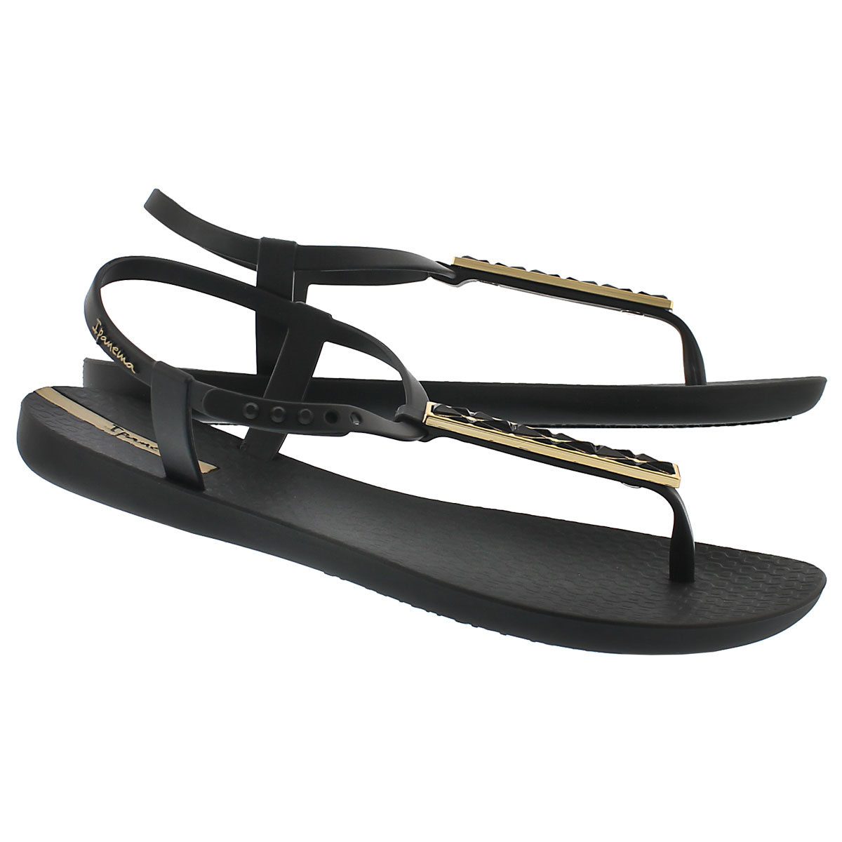 Lds Pietra black t-strap flip flop
