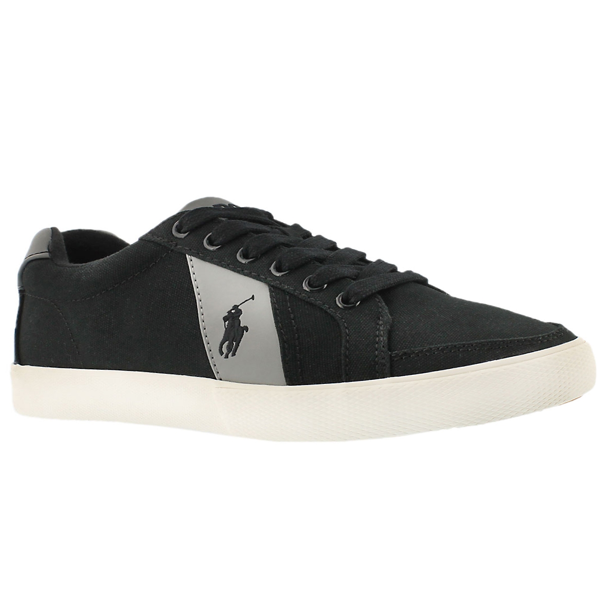Men's HUGH black/grey canvas fashion sneakers