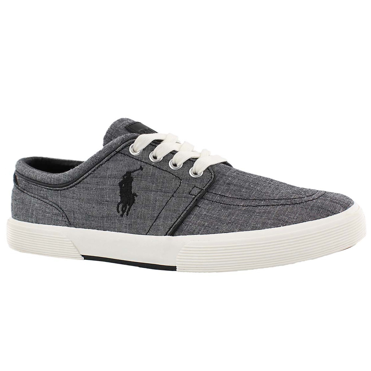 Men's FAXON LOW faded black chambray sneakers