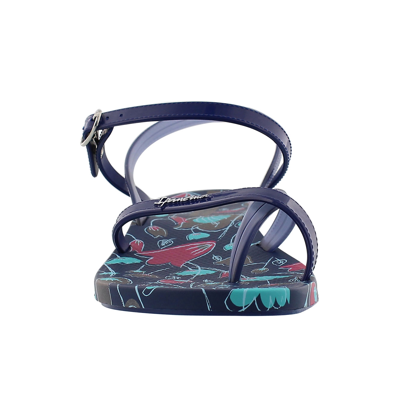 Lds Sand blue printed toe loop flip flop