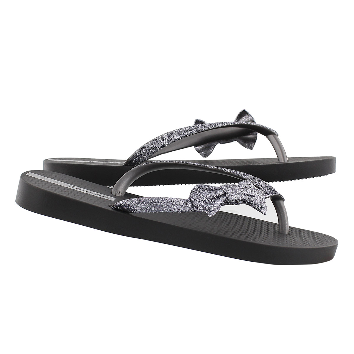 Girl Lolita III blk bow detail flip flop