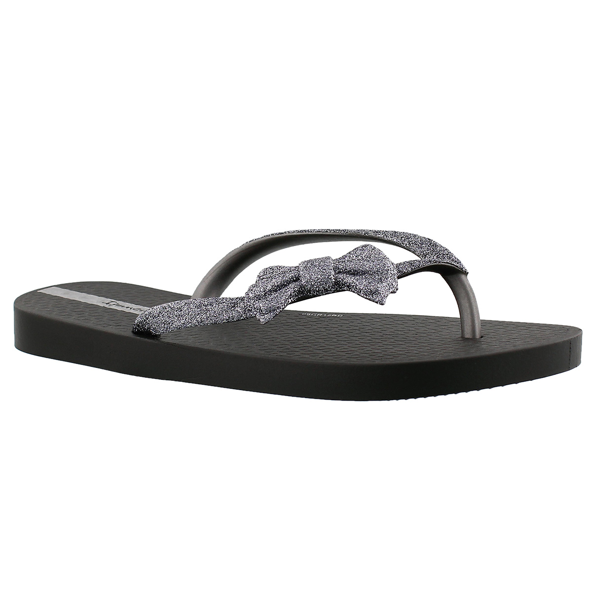 Girls' LOLITA III black bow detail flip flops