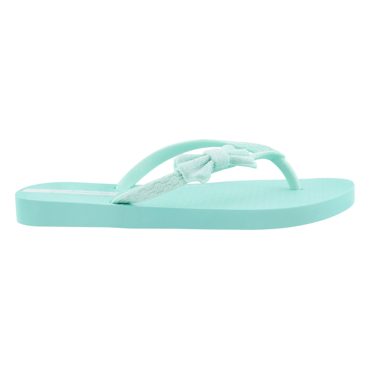 Girl Lolita III grn bow detail flip flop