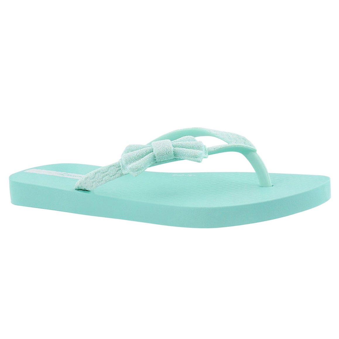 Girl Lolita III grn bow detail flip flop