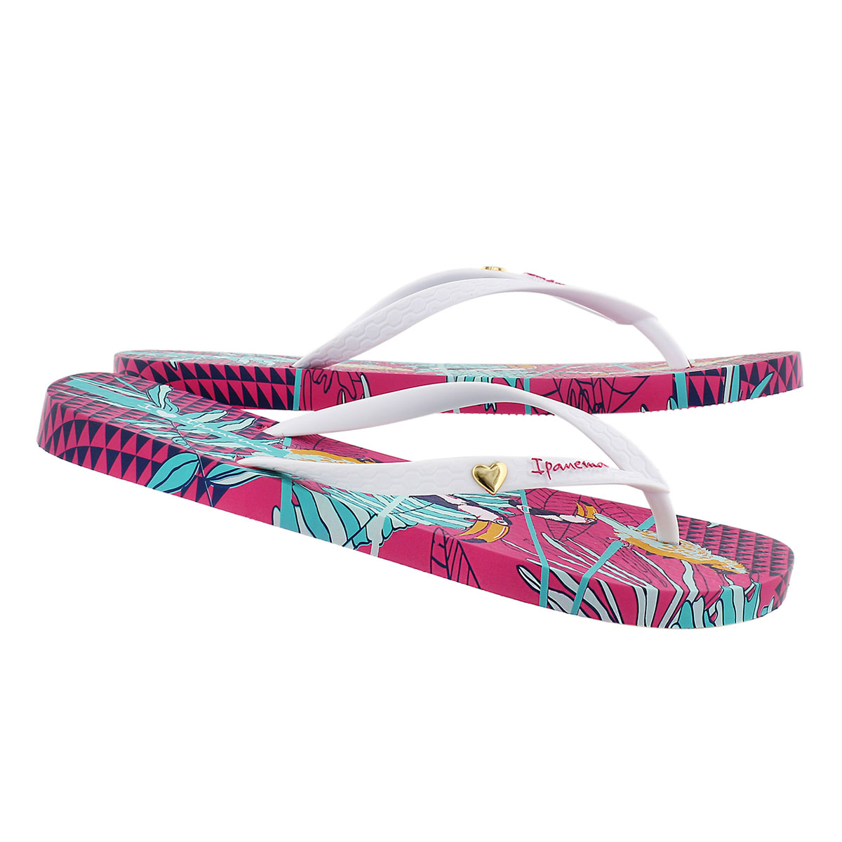 Lds Paraiso pnk/wht printed flip flop