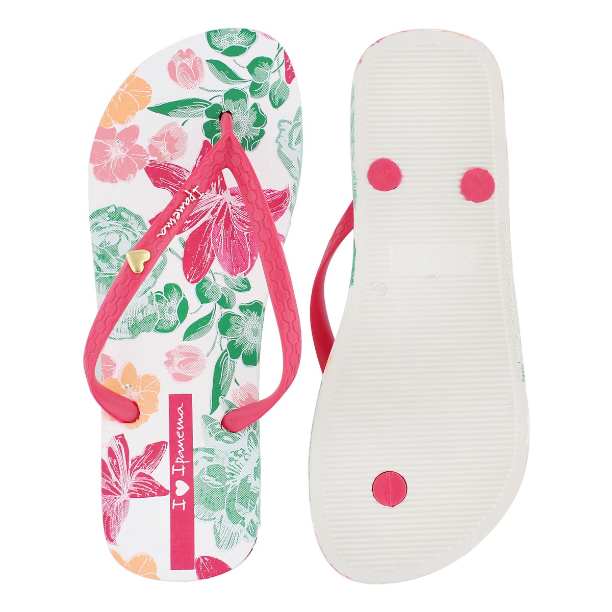 Lds Paraiso wht/pnk printed flip flop