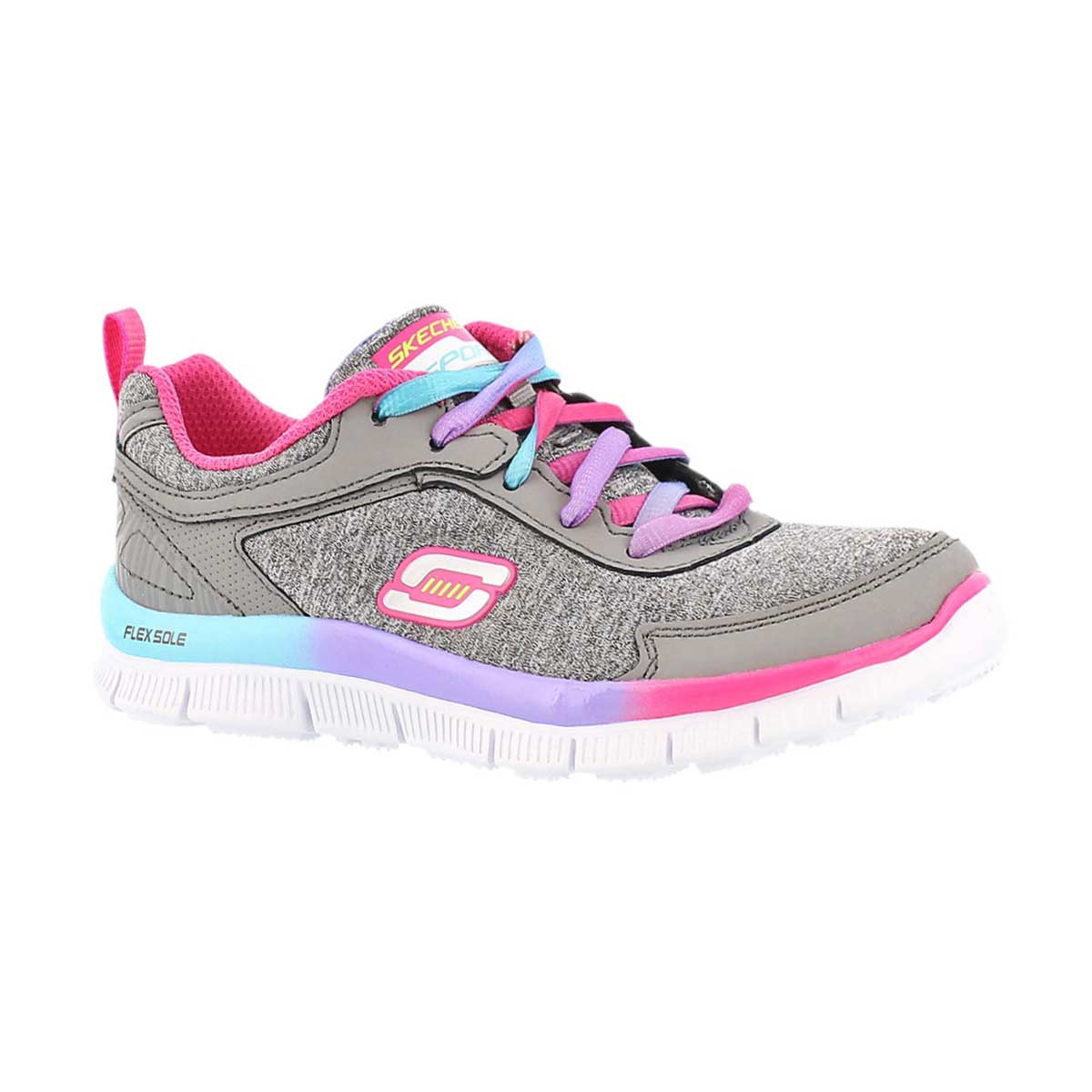 Grls Skech Appeal grey lace up sneaker
