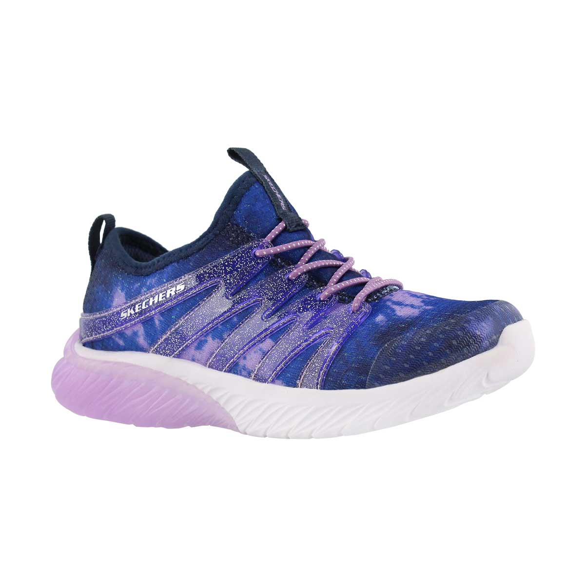 Grls Skech Gem nvy/ppl slip on sneaker