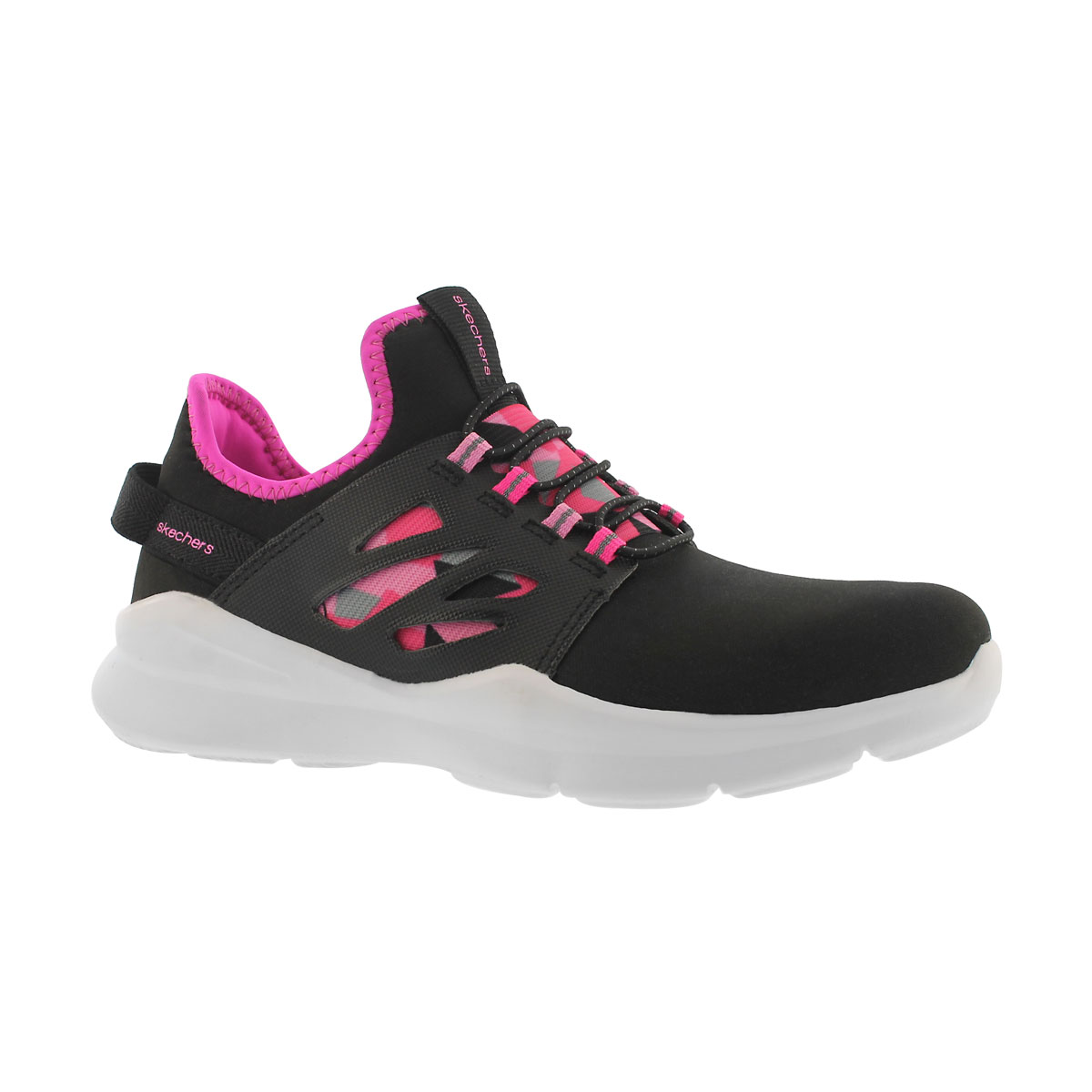Grls Street Squad blk/pnk slipon sneaker