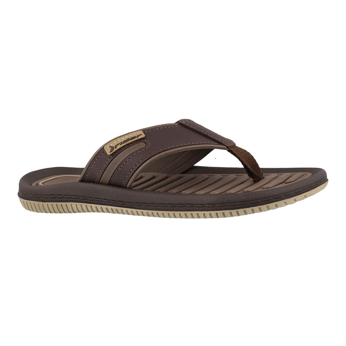 Mns Dunas XV beige/brn thong sandal