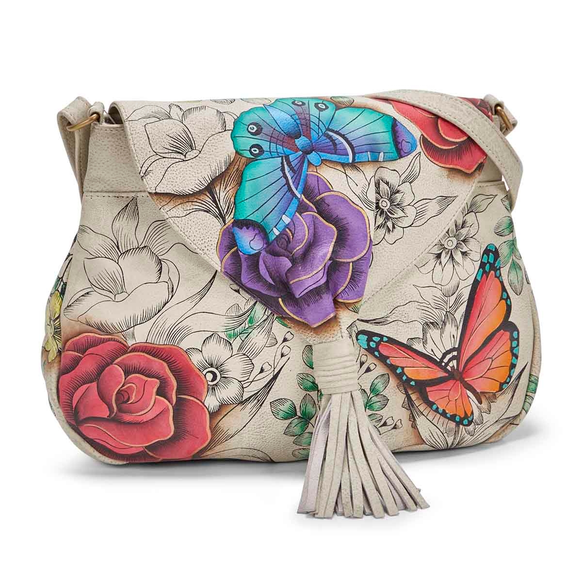 Women's FLORAL PARADISE flap hobo bag