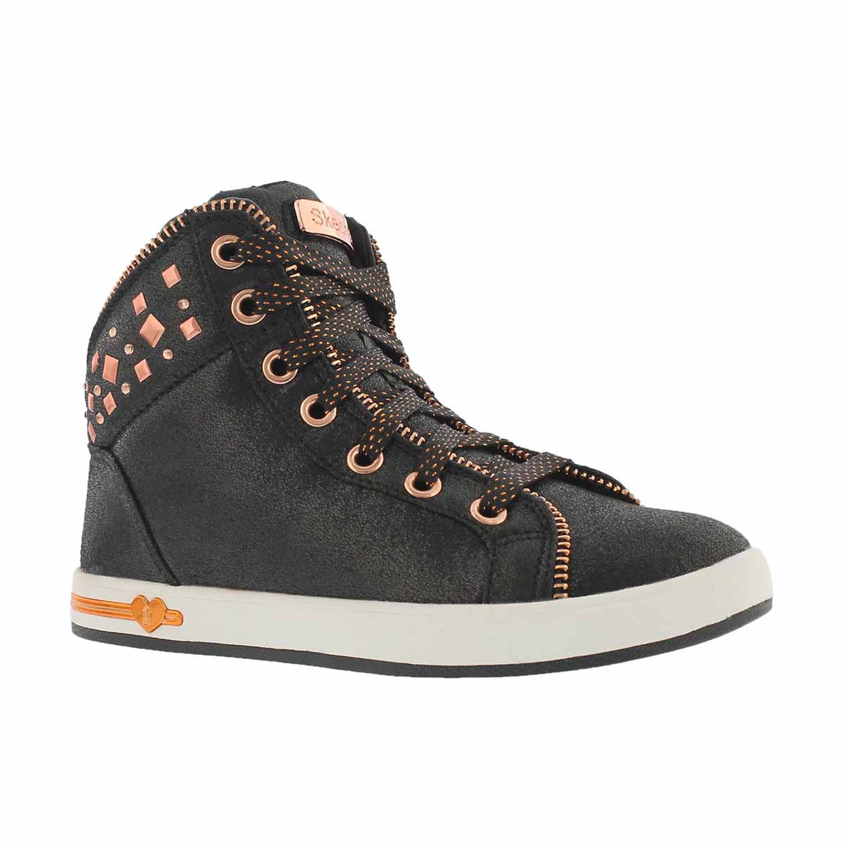 Girls' SHOUTOUTS ZIPSTERS black hi top sneaker